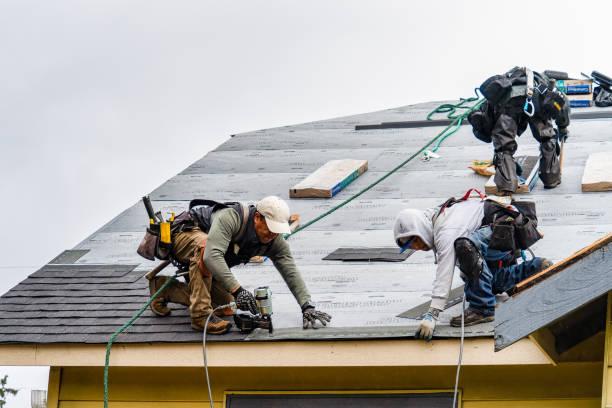 Professional Gutter Installation technician working in Pine Plains, NY